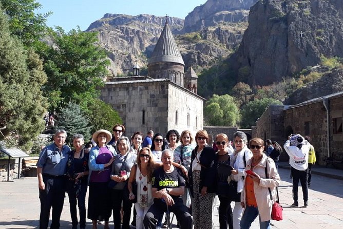 Garni, Geghard & Symphony Small-Group Day Trip with Lavash Baking - Charents Arch and the first view of Ararat